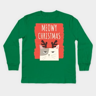 Christmas Cat Merry Christmas Holiday Kids Long Sleeve T-Shirt